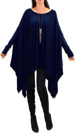 Vivicastle Women's USA Loose Bat Wing Dolman Poncho Tunic Dress Top - Image 2